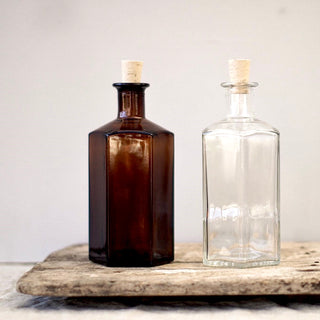 Hexagon Glass Bottle with Cork Lid - Kuusi