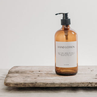Amber 500ml Glass Soap Dispenser Bottle