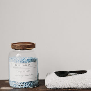 Laundry Glass Jar With Wooden Lid 1.2L - Klesvask