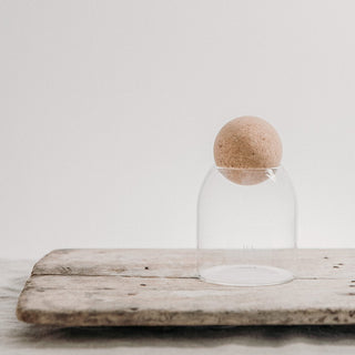 Glass Jar with Cork Ball Lid