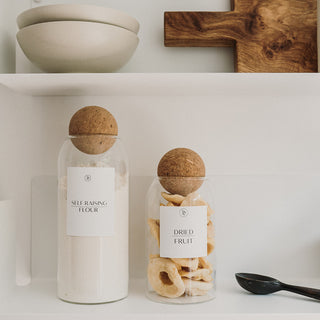 Glass Jar with Cork Ball Lid