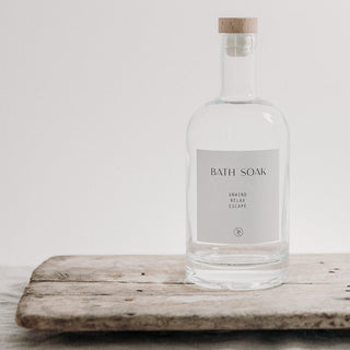 Bath bottle with waterproof label for bathroom