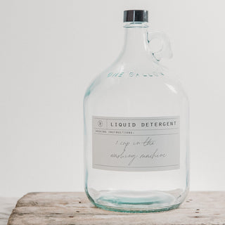 Glass Laundry Bottle with Black Lid (gallon) - Stor