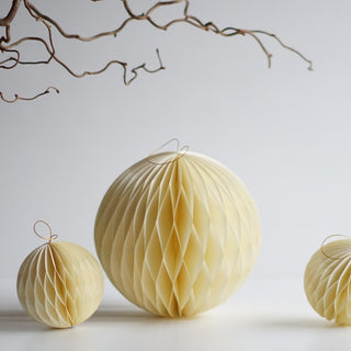 Large Beige Foldable Paper Bauble