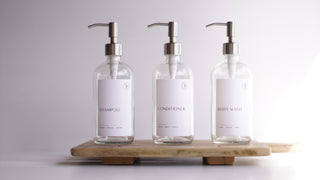 Luxury Clear Body Wash, Shampoo and Conditioner Dispenser Set - So At Nature