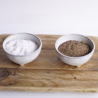 Large White Footed Pinch Pots