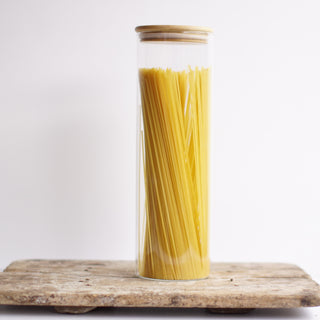 2.0L Tall Glass Jar With Bamboo Lid Baking Pantry Spaghetti Storage Set - So At Nature