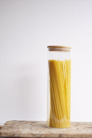 2.0L Tall Glass Jar With Bamboo Lid Baking Pantry Spaghetti Storage Set - So At Nature