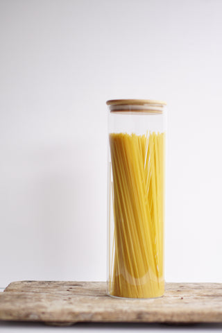 2.0L Tall Glass Jar With Bamboo Lid Baking Pantry Spaghetti Storage Set - So At Nature