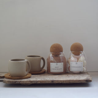 Hot Chocolate and Marshmallow Set with Ceramic Mugs