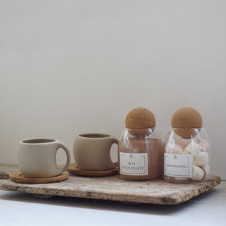 Hot Chocolate and Marshmallow Set with Ceramic Mugs