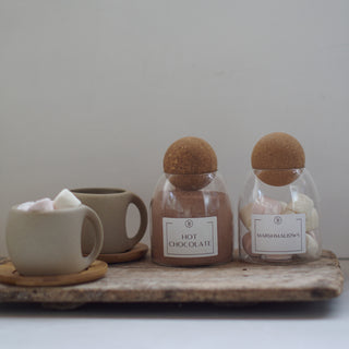 Hot Chocolate and Marshmallow Set with Ceramic Mugs