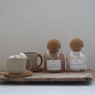 Hot Chocolate and Marshmallow Set with Ceramic Mugs