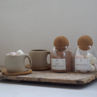 Hot Chocolate and Marshmallow Set with Ceramic Mugs