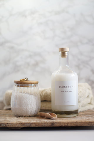 Bubble Bath and Bath Salt Round Edge Jar Set