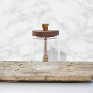 Honey Jar With Wooden Dipper