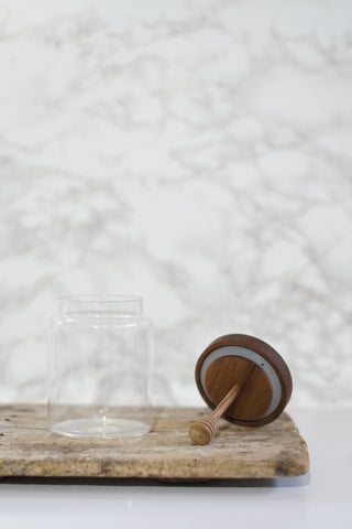 Honey Jar With Wooden Dipper