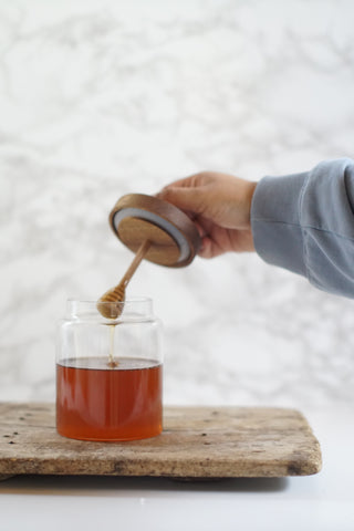 Honey Jar With Wooden Dipper