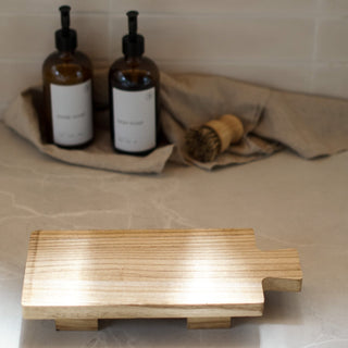 wooden paddle board tray with foot