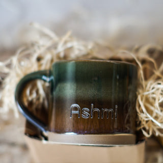 Small Ceramic Mug with Engraving
