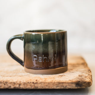 Small Ceramic Mug with Engraving