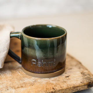 Small Ceramic Mug with Engraving