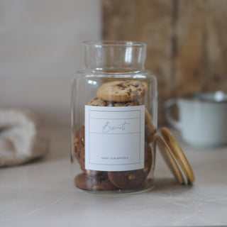 glass biscuit jar with lid 