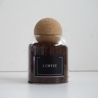 coffee canister with label