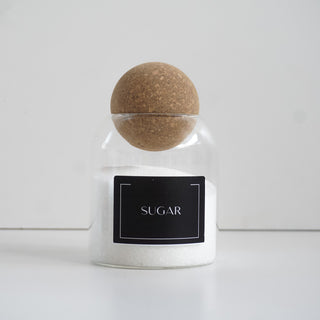 sugar canister with label