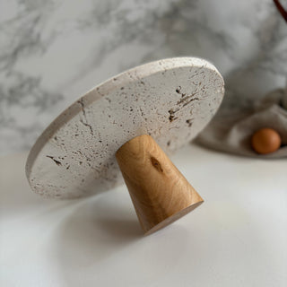 Travertine Stone Cake Stand