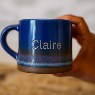 Small Ceramic Mug with Engraving