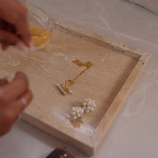 Rectangular Travertine Tray