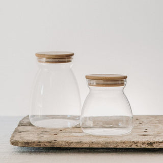 Glass Jar with Bamboo Lid 700ml, 1.1L - Unik